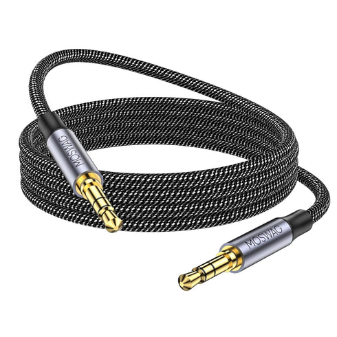 MOSWAG 3.28FT/1Meter 3.5mm Aux Cord to 3.5mm Audio Aux Jack Cable Male to Male Aux Cable Nylon Braided Stereo Jack Cord for Phones,Headphones,Spea...