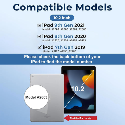 KVAGO Keyboard Case for iPad 10.2 - iPad 9th 8th 7th Generation Keyboard Case 2021 2020 2019, 7 Color Backlit Detachable Wireless Bluetooth Keyboa...