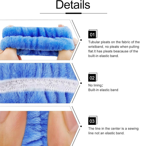 VELSCRUN 3 Pcs Spa Headband, Makeup Headband, Face Wash Headband, Skincare Headbands, Navy Blue Velvet Puffy Sponge Hair Band Bow Tie Bubble Spa H...