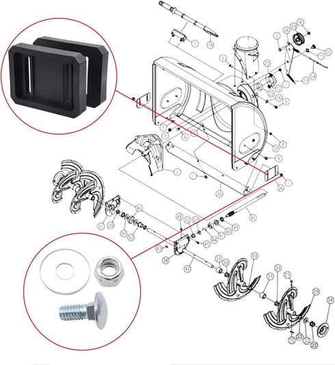 784-5580 Replacement Snowblower Plastic Reversible Skid Slide Shoes with Hardware for 2 MTD 2 Stage Yardman Cub Cadet Snowthrower...