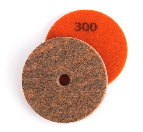 4 Inch Sponge Fiber Polishing Pads 300 Grit Buffing Wheels for Marble Granite Stone...
