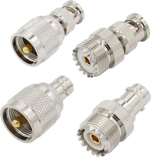 PL259 to BNC Adapter Male Female 4 Type RF Connector Kit Coax Coaxial BNC UHF Radio Adapter for Antennas Wireless LAN Device Radios...