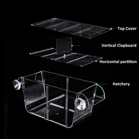 Fish Breeding Box, perfect fish tank divider acclimation box for aggressive fishes, nursery for injured, hatchery incubator breeder box for Shrimp...