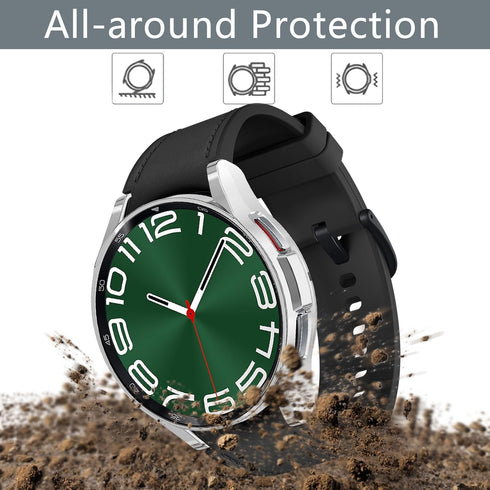 Wugongyan Case Compatible with Samsung Galaxy Watch 6 Classic 43mm 47mm Soft TPU Slim Cover Protective Bumper for Galaxy Watch 6 Classic 47mm Smar...