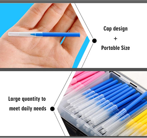 Interdental Brush,200PCS Braces Brush for Cleaner Tooth,5 Different Sizes Toothpick Dental Tooth Flossing Head,Oral Teeth Braces Tooth Cleaning To...