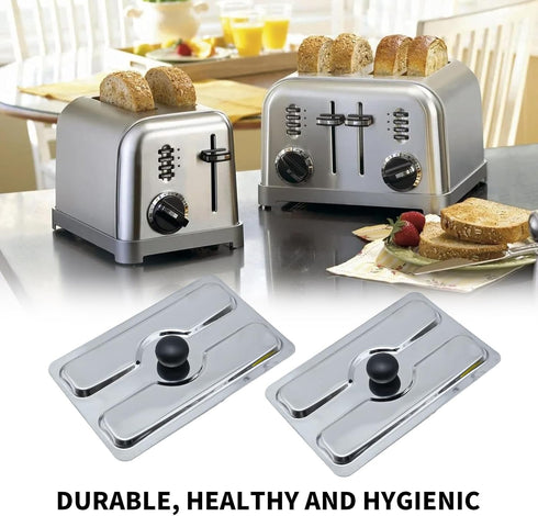2pcs Toaster Dust Cover, Stainless Toaster Appliance Top Cover, Steel Electric Bread Maker Upper Cover for Bread Machine...