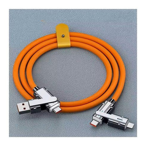 100W USB C Multi Fast Charging Cable 4-in-1 USB A/C to Type C/Phone | Fast Sync Charger Adapter Compatible with Phone/Laptop/Tablet...