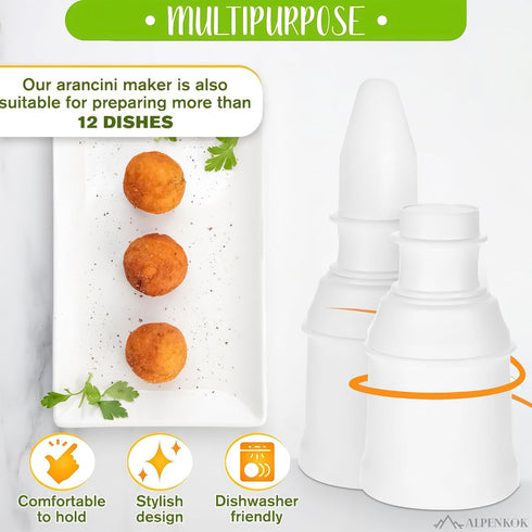 Arancini Maker Mold Rice Ball Mold 160g/5.65oz - Set of 2 Molds, Round and Pointed Shapes, Easy-to-Use, Easy-to-Clean, Comfortable to Hold, Design...