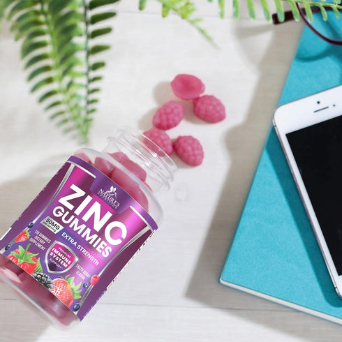Zinc Gummies for Adults 50 mg - High Absorption Immune Health Support Gummy & Antioxidant Chewable Supplement, Zinc Vitamin for Men and Women, Veg...