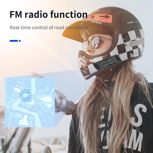 VR-robot Motorcycle Helmet Bluetooth Headset, Waterproof Motorcycle Sports Headset, Big Button Design Outdoor Headset with FM Radio Function,Hands...