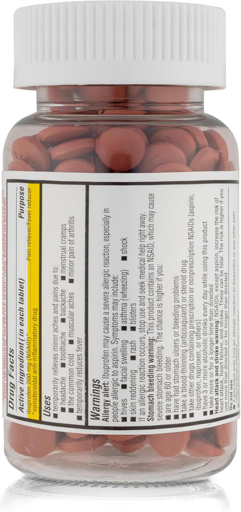 Timely Ibuprofen 200mg 200 Tablets - Compared to Advil Tablets - Pain Relief Tablets and Fever Reducer - for Headache Relief, Menstrual Pain, Toot...