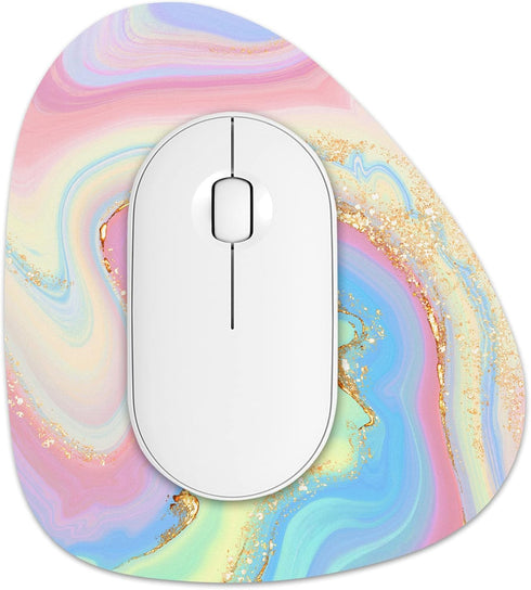 Rimilak Small Mouse Pad 6 x 7 Inch, Irregular Mini Mouse Pad with Non-Slip Rubber Base, Waterproof Compact Mouse Mat for Laptop Computer Wireless ...