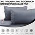 Tribeca Living BAMB300PCSTST 300 TC Rayon from Bamboo Pillow Pair, Standard (Pack of 2), Steel Grey...