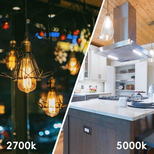 Edison LED Light Bulbs 8Watt Dimmable Light Bulbs 5000K Daylight White, E26 LED Bulb 60watt Equivalent, LED Vintage Bulbs 800lm CRI 90 Clear Glass...
