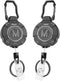 2 Pack Heavy Duty Retractable Keychain ID Badge Reels Retractable Carabiner Badge Holder with 31.5” Steel Cord, 9.0 oz...