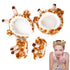 4Pcs Makeup Headband with Absorbent Wristband Cute Giraffe Skincare Hair Bands Makeup Spa Face Wash Headband...