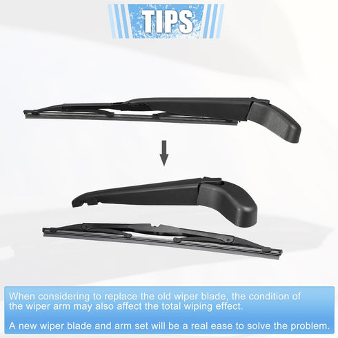 ACROPIX Rear Windshield Wiper Blade Arm Replacement Set OEM Quality Fit for Volvo V50 2004-2012 - Pack of 2...