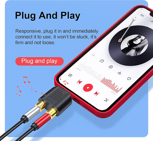 3.5mm to RCA Splitter Adapter Gold Plated 3.5mm Male Stereo to 2 RCA Female Jack Y Plug Audio Converter (2 Pack)...