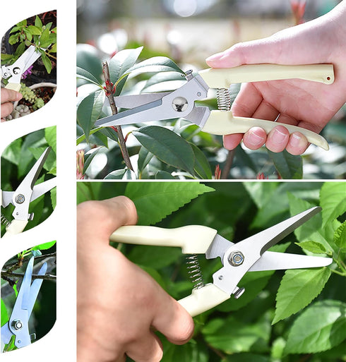 BUGUI Lightweight Garden Scissors - 7.5" Straight Blade Gardening Tool, Sharp Flower Shears for Cutting Flowers, Trimming Plants, Bonsai, Fruits P...