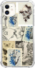 Skull and Blue Butterfly Phone Case Compatible with iphone 11?Vintage Newspaper Skull Bones Phone Cover for Girl Women Men,Unique Soft TPU Bumper ...