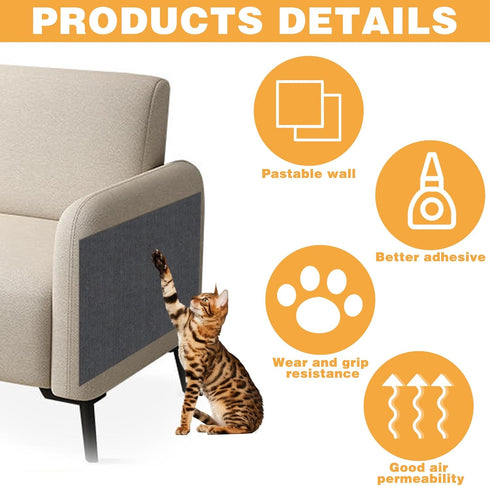 3Pcs Cat Scratcher, Cat Toys Multifunctional and Trimmable Cat Scratchers for Indoor Cats Pastable Wall Scratching Post, Cat Scratching Board Prot...