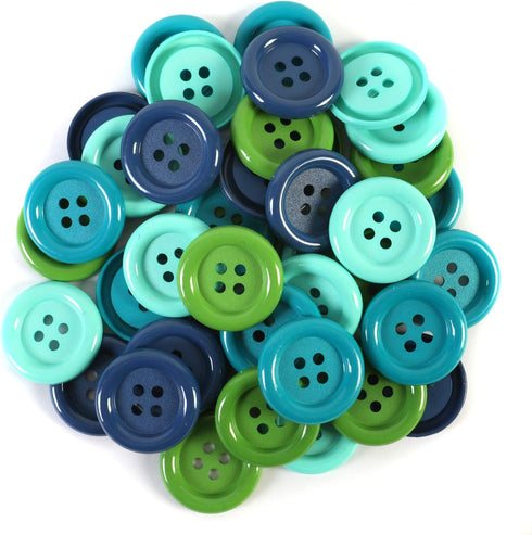 Blumenthal Lansing, 40pc, Green and Blue Favorite Findings Assorted Craft and Sewing Buttons, 40 Piece...