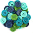 Blumenthal Lansing, 40pc, Green and Blue Favorite Findings Assorted Craft and Sewing Buttons, 40 Piece...