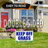 3 PC Keep Off Grass Sign with Stake - 8 x 12 Double Sided Coroplast Do Not Walk on Grass Sign - Keep Dogs Off Lawn - Stay Off Grass Signs for Yard...