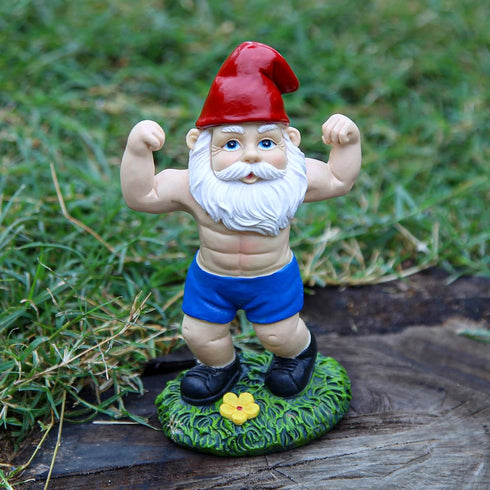Funny Workout Garden Gnomes Statues 6.2 Inches Outdoor Muscular Fitness Naughty Gnomes Decorations for Yard, Lawn, Patio, Indoor Gnome Figurine fo...