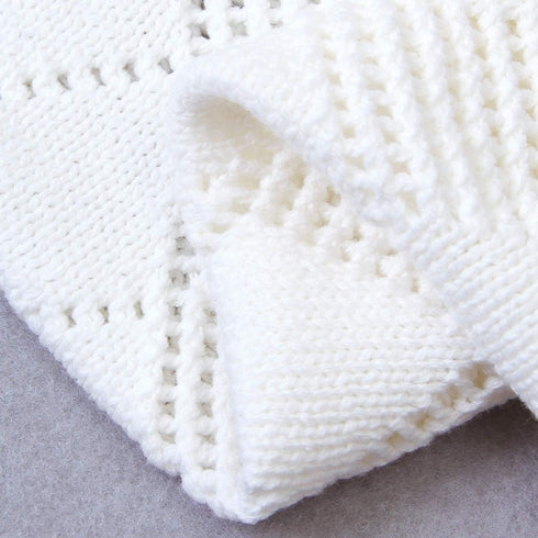 Ziyunlong Baby Blankets Candy Color Knitted Super Soft knitted blankets for Newborn Ivory White 100 * 80cm(40x30In)...