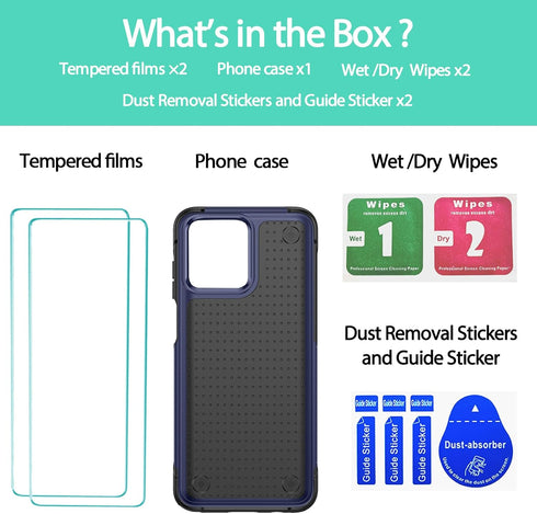 Jeylly for Motorola G Stylus 5G 2023 Case, Moto G Stylus 5G Case 2023 with 2Pcs Tempered Glass Screen Protector, Dual Layer Heavy Duty Shockproof ...