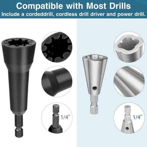 Wire Nut Twister,Wire Twisting Tool,Wire Nut Twiter for Drill,Spin Twist Wire Connector Socket,Wire Connector Driver with 1/4" Chuck,Wire Strippin...