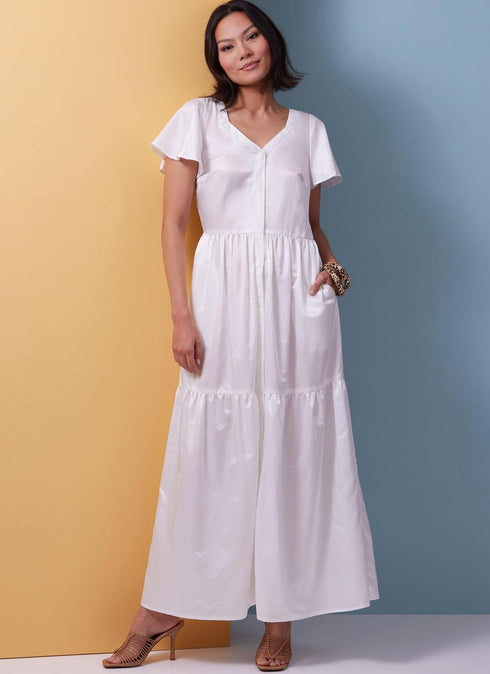 Butterick Easy-to-Make Misses' Tiered Hem Dresses Sewing Pattern Packet, Design Code B6983, Sizes XS-S-M-L-XL-XXL, Multicolor...