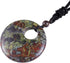 SUNYIK Lucky Coin Pendant Necklace for Women Men, Healing Crystal Amulet Jewelry for Unisex, Donut Round Shaped, Adjustable 18''-28'' strand...