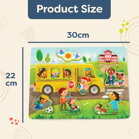 B. toys- Peek & Explore - School BusChunky Puzzle – Puzzle for Toddlers, Kids – School Bus Puzzle – School, Bus, Students – 2 Years +...