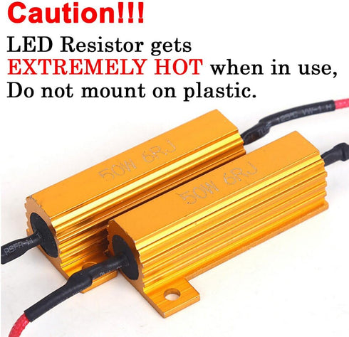 SOCAL-LED LIGHTING 2pcs LED Load Resistors 10 ohm LED Bulbs Turn Signal Error/Blinker/Hyper Flashing (25W)...