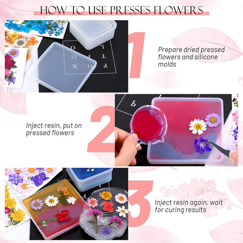 153 Pcs Dried Pressed Flowers for Crafts, Real Pressed Wildflowers Natural Dry Leaves Bulk with Tweezer for Epoxy Resin Jewelry Molds, Candle Soap...