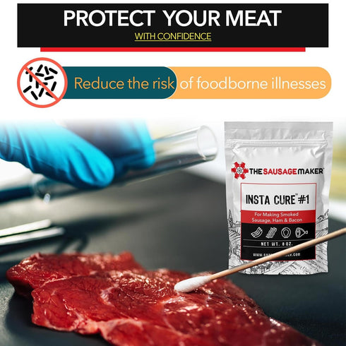 Insta Cure #1, 1 Lb Pink Curing Salt, Prague Powder, Quick Cure For Meat, Sausage, Ham, Bacon, Made In USA - The Sausage Maker®...