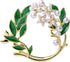 green leaves gardenia flower brooch pins for women fashion brooches pins garland...