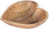 WitnyStore Heart Shaped Wood Bowl 8" Brown Handcrafted Wooden Bowls Collectible Functional Serving Tray Dish Plate Hand Made Decorative Tableware ...