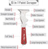 Bates- Paint Scraper, 10 in 1 Painters Tool, Red Paint Scrapers for Wood, Painters Tool, Painters Knife, Paint Scraper for Painting, Putty Knife, ...