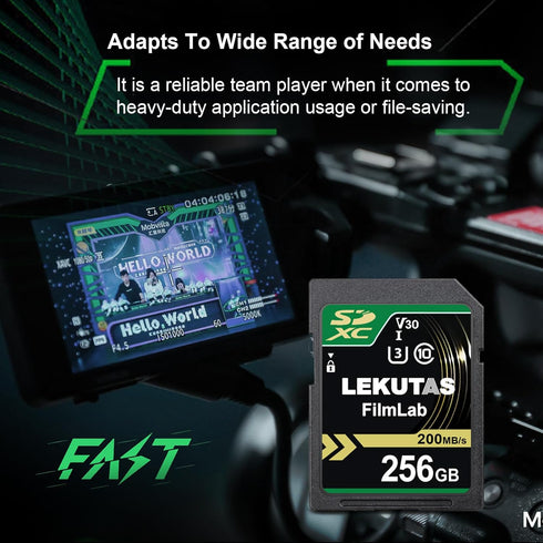 256GB SDXC UHS-I Memory Card - Up to 200MB/s Read Speed, C10, U3, V30, 4K UHD, Full-HD & 4K Video SD Card for Canon Nikon Sony Panasonic DSLR, Mir...