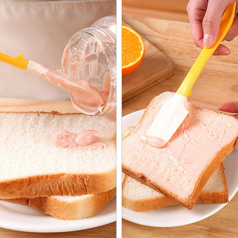 Small Silicone Spatula,Curved Jar Spatula with Can Opener End,Silicone Kitchen Scraper Spatula for Jam,Peanut, Butter and Wet Pet Food Can Spreade...