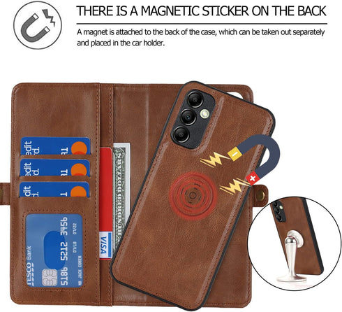 Asuwish Phone Case for Samsung Galaxy A54 5G Wallet Detachable Cover with Tempered Glass Screen Protector and Leather Flip Credit Card Holder Cell...