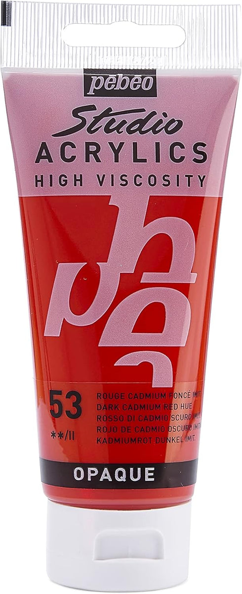 Pebeo Studio Fine Acrylic Paint, Dark Cadmium Red Hue, 100 ml/3.38oz...