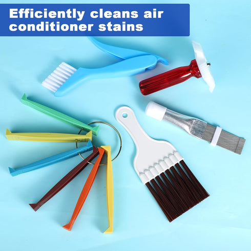 5pcs Air Conditioner Fin Cleaner Set, 3 Different AC Fin Comb Condenser Fin Straightener 2 Different Brush Condenser Air Refrigerator Fin Cleaner ...
