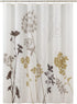 Cream Fabric Shower Curtain,Silhouette Flower Polyester Fabric,Waterproof Floral Leaves Shower Curtain,Plants Printed Shower Curtains for Bathroom...