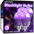 4 Pack A19 LED Black Light Bulbs,9W (100W Equivalent) E26 Base Dimmable Black Lights, UVA Level 385-400NM, Halloween Light Bulbs?Glow in The Dark?...