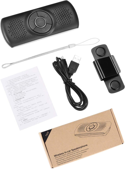 Wireless in Car Handsfree Speakerphones, Portable Bluetooth Speaker,Stereo Sound Enhanced Bass/Built-in Mic/TF Card Player/Google Assistant Voice ...