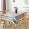 60x102inches Modern Rectangle Tablecloth Teal Orange Grey Abstract Painting Aesthetic Stripe Table Cloth Washable and Reusable Fabric Table Cover ...